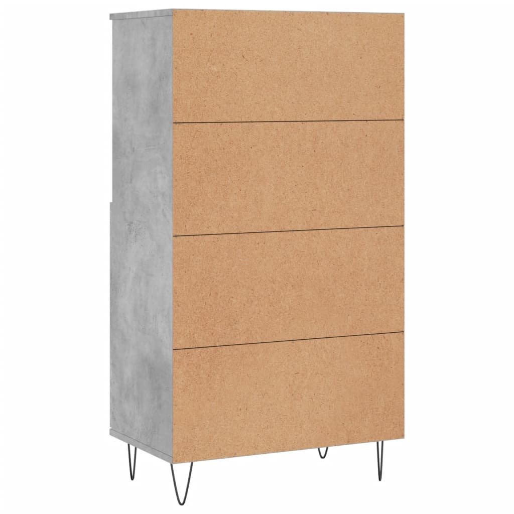 Hoge kast 60x36x110 cm bewerkt hout betongrijs is nu te koop bij PeponiXL, paradijselijk wonen!