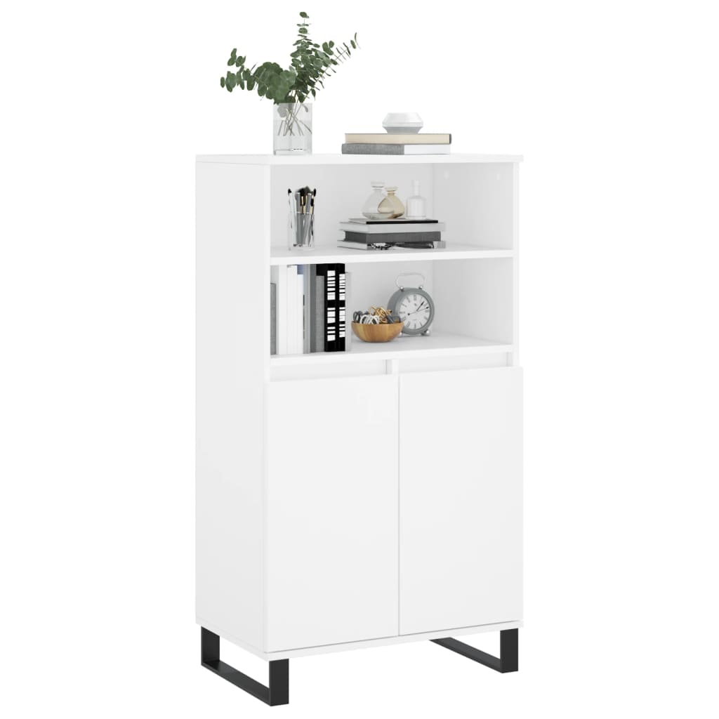 Hoge kast 60x36x110 cm bewerkt hout wit is nu te koop bij PeponiXL, paradijselijk wonen!
