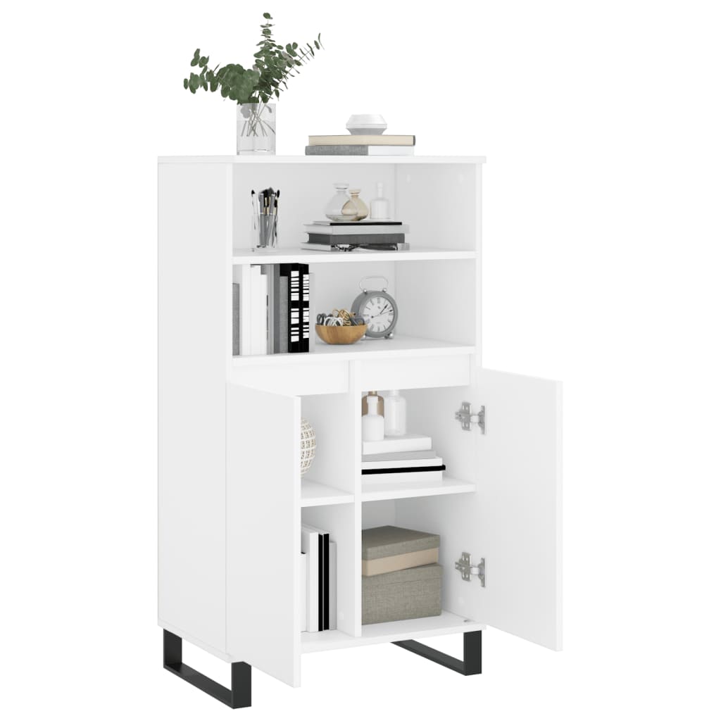 Hoge kast 60x36x110 cm bewerkt hout wit is nu te koop bij PeponiXL, paradijselijk wonen!