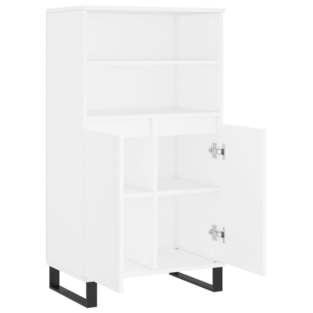 Hoge kast 60x36x110 cm bewerkt hout wit is nu te koop bij PeponiXL, paradijselijk wonen!