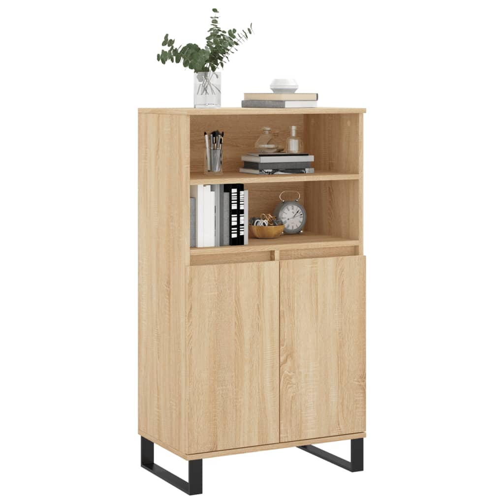 Hoge kast 60x36x110 cm bewerkt hout sonoma eikenkleurig is nu te koop bij PeponiXL, paradijselijk wonen!