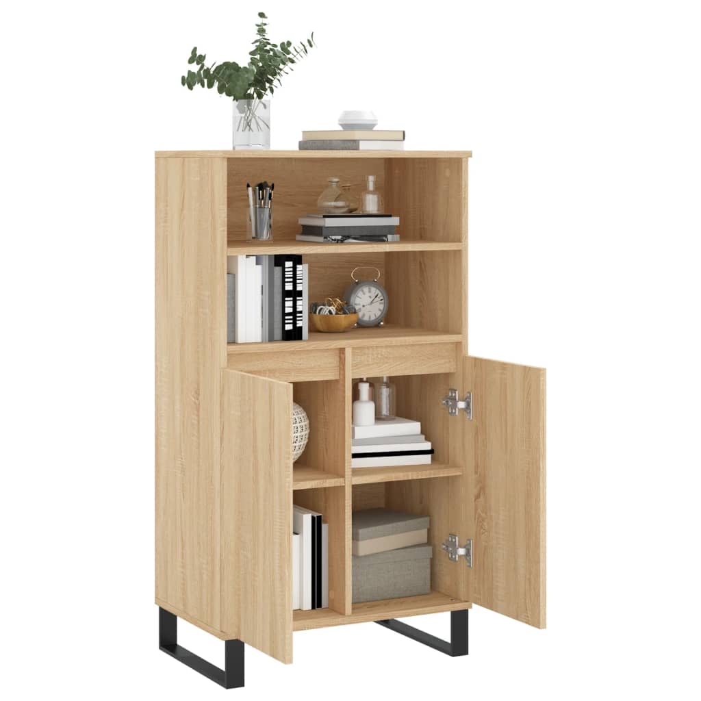 Hoge kast 60x36x110 cm bewerkt hout sonoma eikenkleurig is nu te koop bij PeponiXL, paradijselijk wonen!