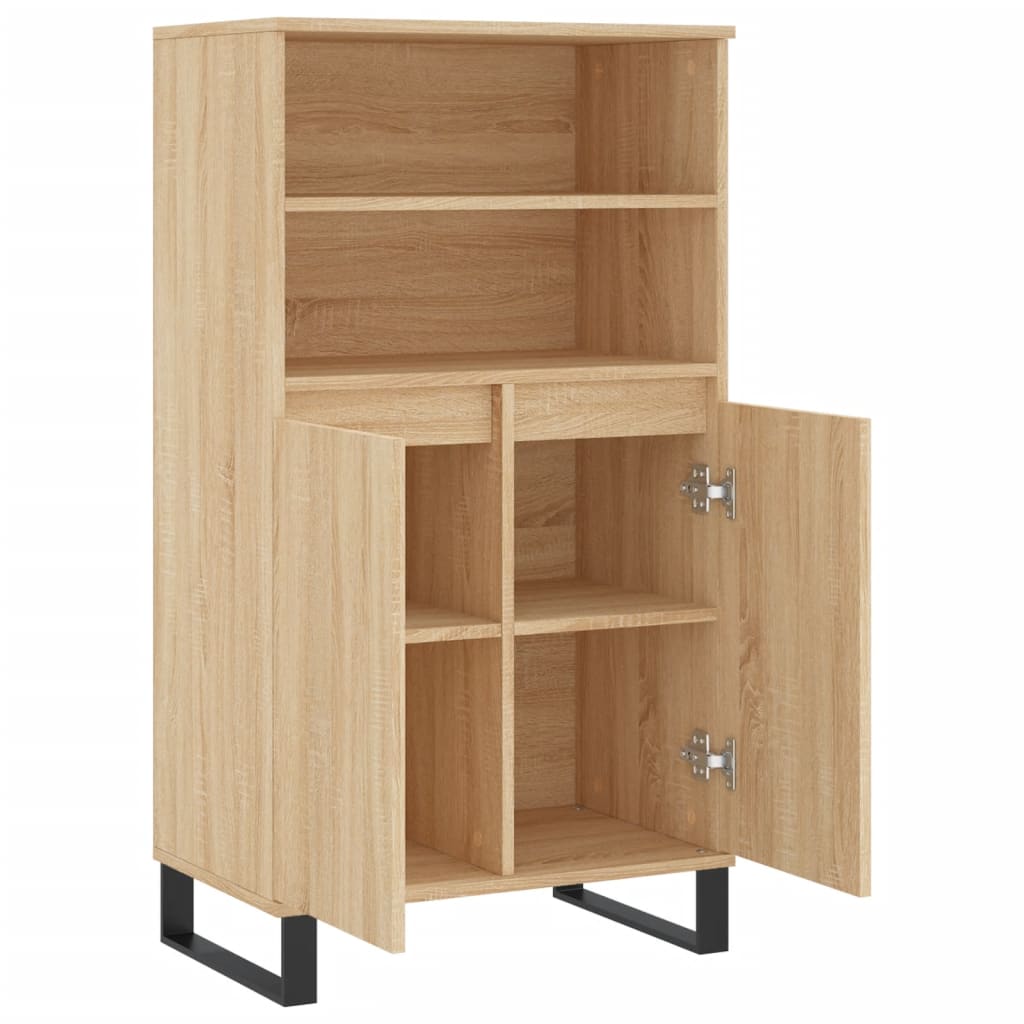 Hoge kast 60x36x110 cm bewerkt hout sonoma eikenkleurig is nu te koop bij PeponiXL, paradijselijk wonen!
