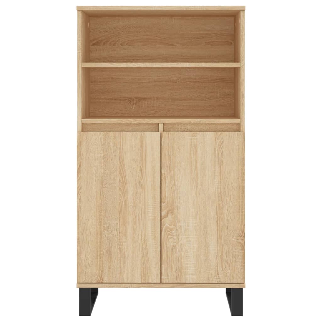 Hoge kast 60x36x110 cm bewerkt hout sonoma eikenkleurig is nu te koop bij PeponiXL, paradijselijk wonen!