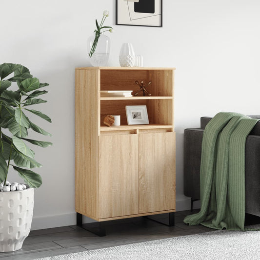 Hoge kast 60x36x110 cm bewerkt hout sonoma eikenkleurig is nu te koop bij PeponiXL, paradijselijk wonen!