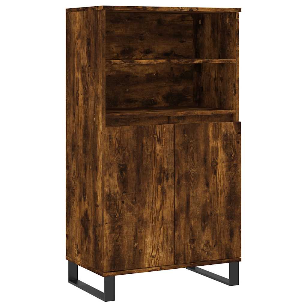 Hoge kast 60x36x110 cm bewerkt hout gerookt eikenkleurig is nu te koop bij PeponiXL, paradijselijk wonen!