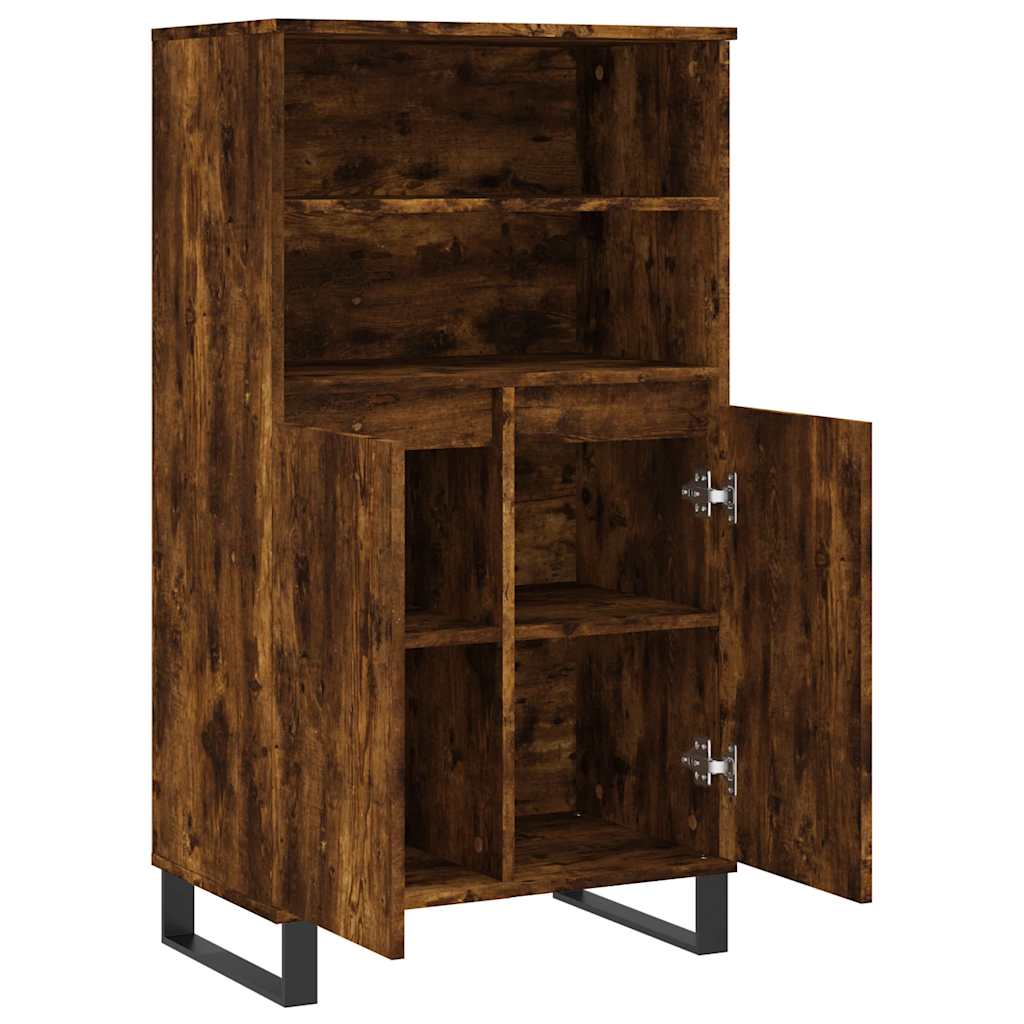 Hoge kast 60x36x110 cm bewerkt hout gerookt eikenkleurig is nu te koop bij PeponiXL, paradijselijk wonen!