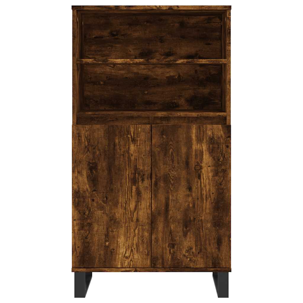 Hoge kast 60x36x110 cm bewerkt hout gerookt eikenkleurig is nu te koop bij PeponiXL, paradijselijk wonen!