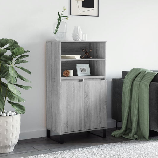 Hoge kast 60x36x110 cm bewerkt hout grijs sonoma eikenkleurig is nu te koop bij PeponiXL, paradijselijk wonen!