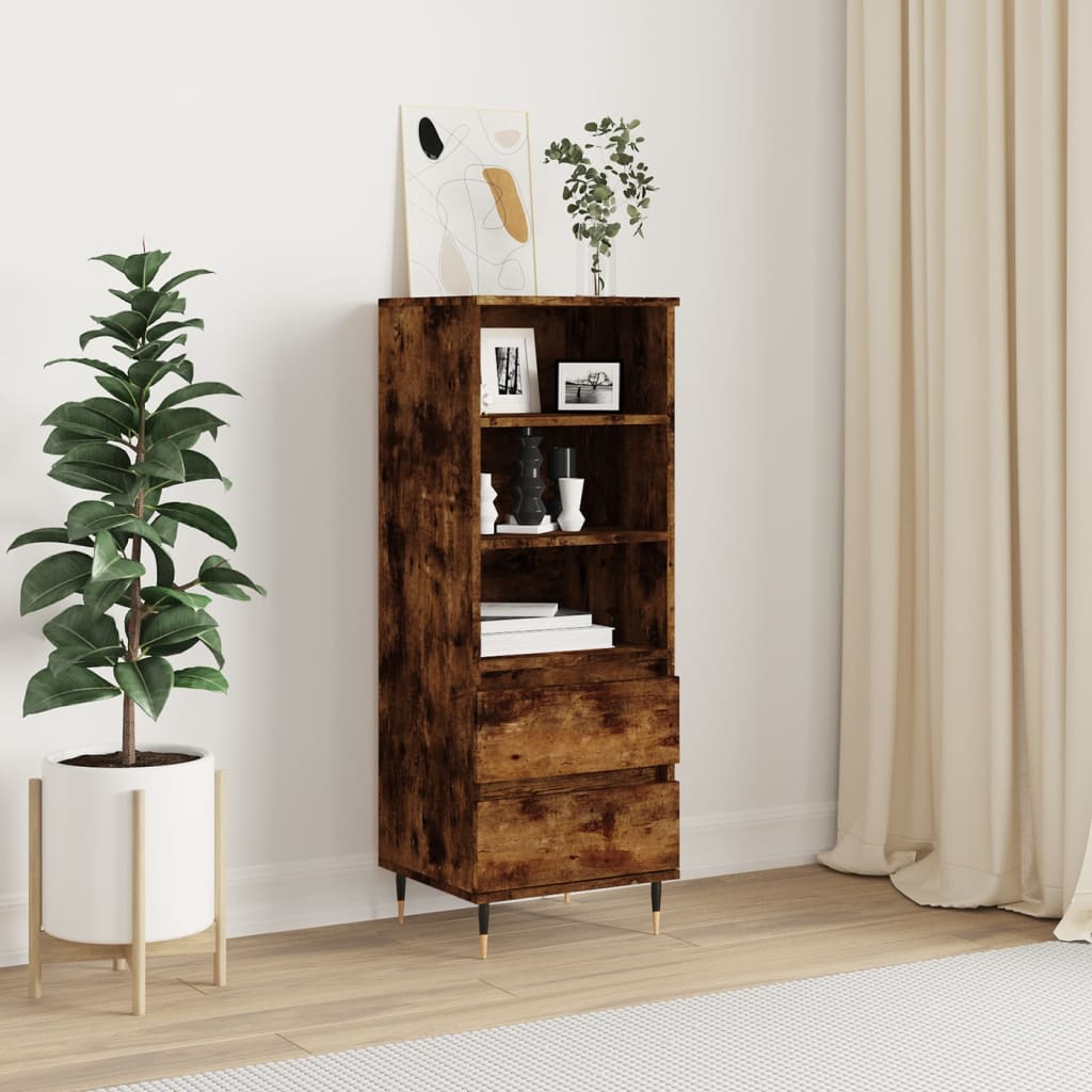Hoge kast 40x36x110 cm bewerkt hout gerookt eiken is nu te koop bij PeponiXL, paradijselijk wonen!