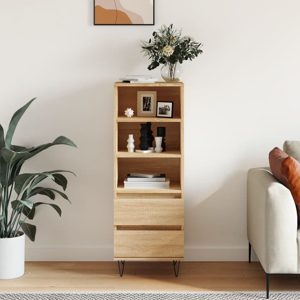 Hoge kast 40x36x110 cm bewerkt hout sonoma eiken is nu te koop bij PeponiXL, paradijselijk wonen!