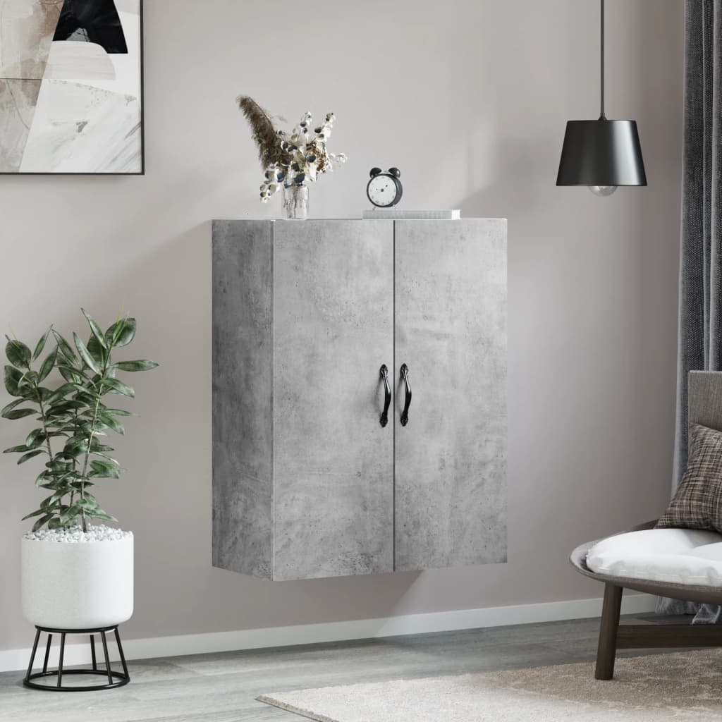 Wandkast 69,5x34x90 cm bewerkt hout betongrijs is nu te koop bij PeponiXL, paradijselijk wonen!