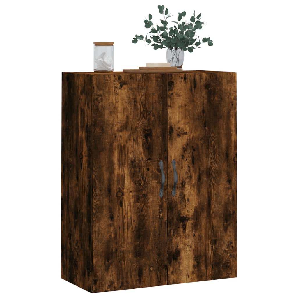 Wandkast 69,5x34x90 cm bewerkt hout gerookt eikenkleurig is nu te koop bij PeponiXL, paradijselijk wonen!