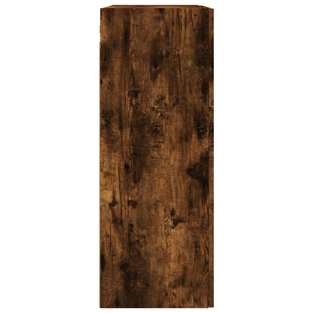 Wandkast 69,5x34x90 cm bewerkt hout gerookt eikenkleurig is nu te koop bij PeponiXL, paradijselijk wonen!