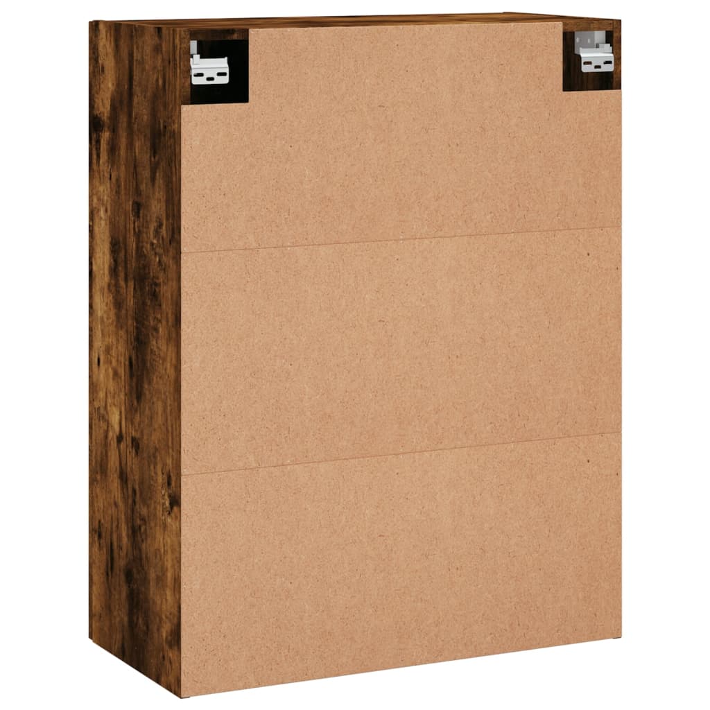 Wandkast 69,5x34x90 cm bewerkt hout gerookt eikenkleurig is nu te koop bij PeponiXL, paradijselijk wonen!