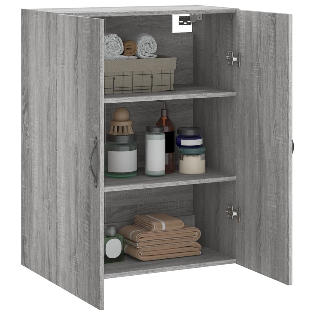 Wandkast 69,5x34x90 cm bewerkt hout grijs sonoma eikenkleurig is nu te koop bij PeponiXL, paradijselijk wonen!