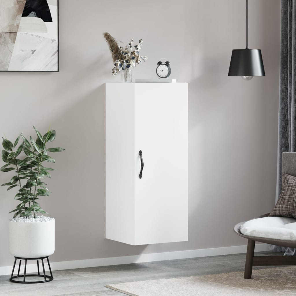Wandkast 34,5x34x90 cm bewerkt hout wit is nu te koop bij PeponiXL, paradijselijk wonen!