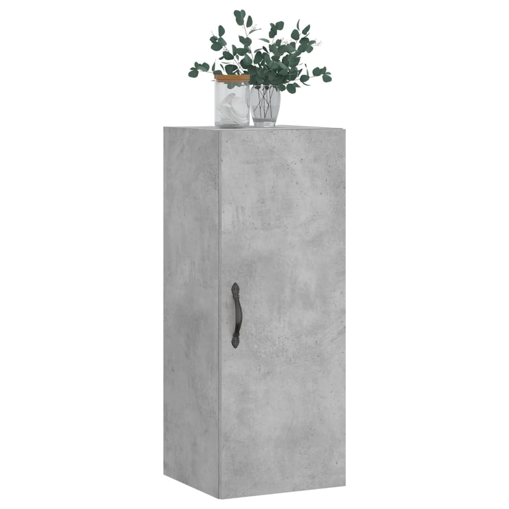 Wandkast 34,5x34x90 cm bewerkt hout betongrijs is nu te koop bij PeponiXL, paradijselijk wonen!