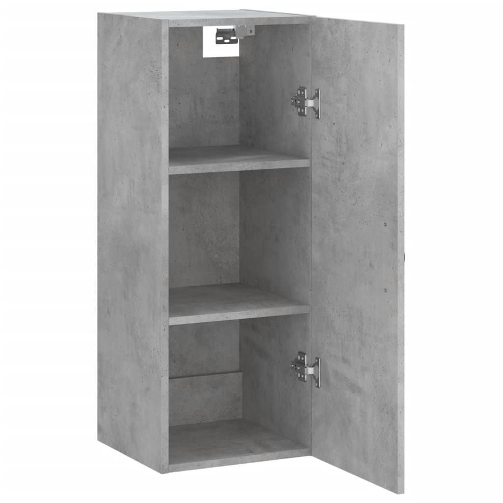 Wandkast 34,5x34x90 cm bewerkt hout betongrijs is nu te koop bij PeponiXL, paradijselijk wonen!