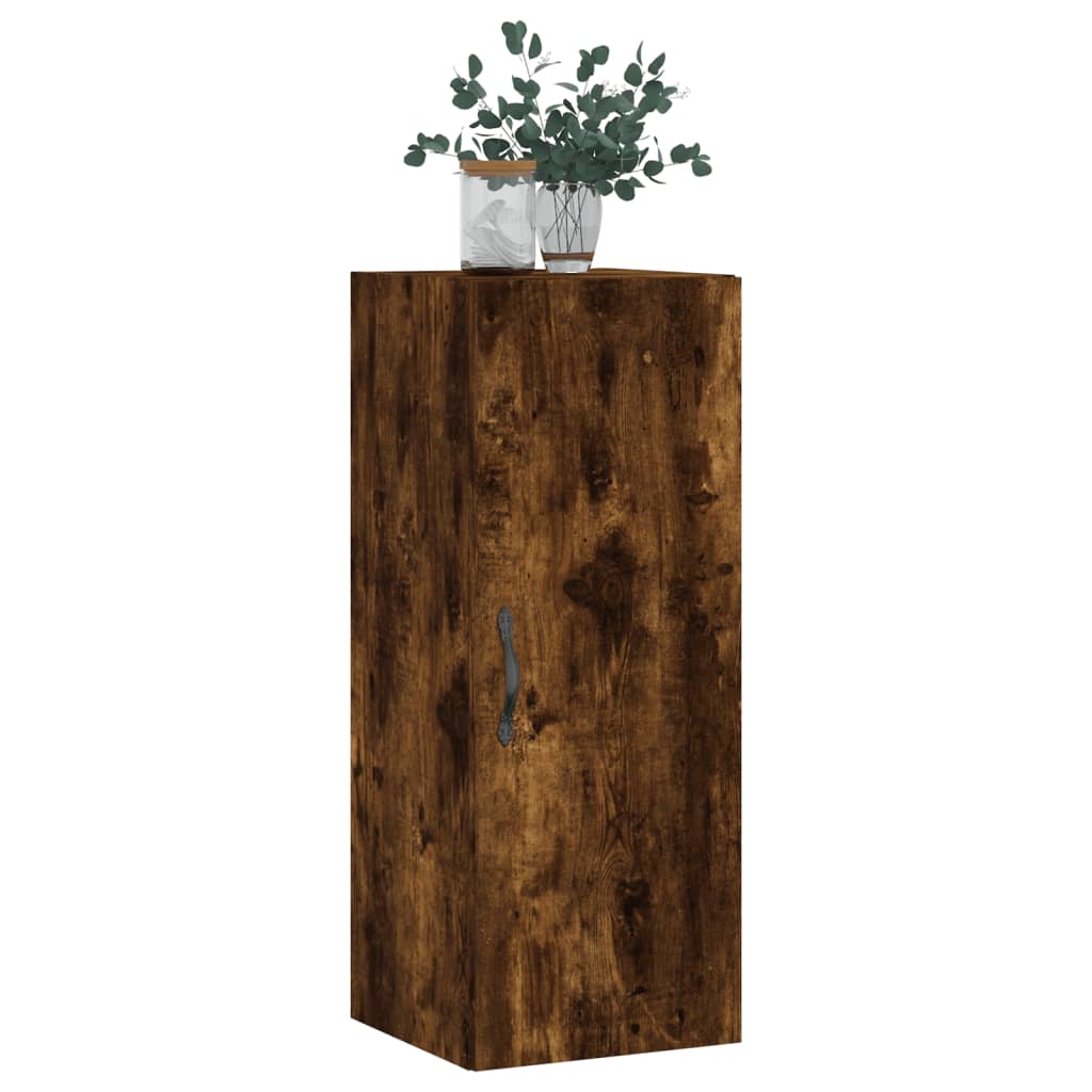 Wandkast 34,5x34x90 cm bewerkt hout gerookt eikenkleurig is nu te koop bij PeponiXL, paradijselijk wonen!