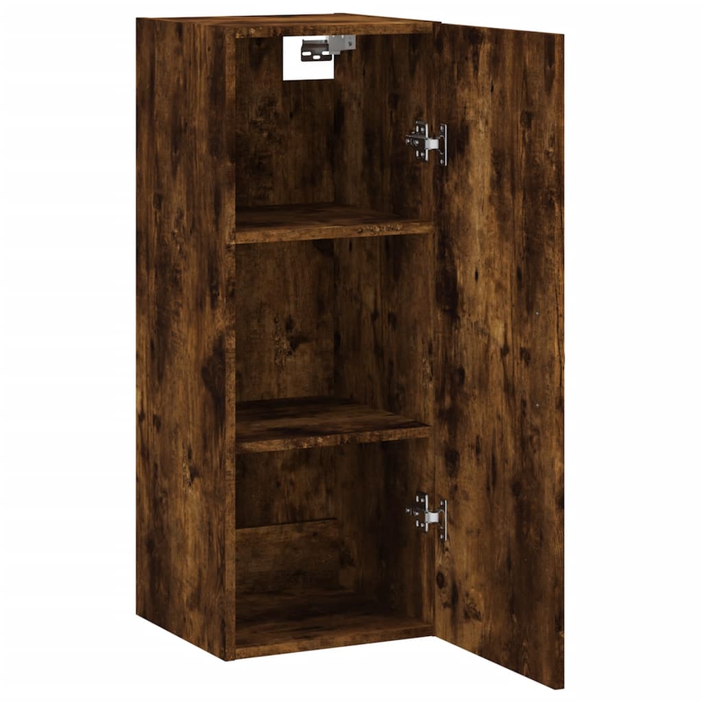 Wandkast 34,5x34x90 cm bewerkt hout gerookt eikenkleurig is nu te koop bij PeponiXL, paradijselijk wonen!