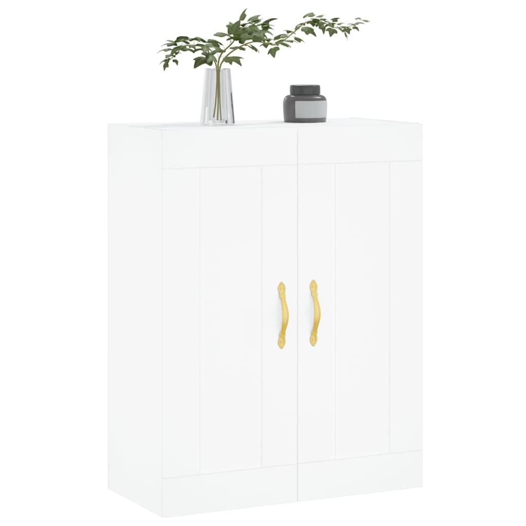 Wandkast 69,5x34x90 cm bewerkt hout wit is nu te koop bij PeponiXL, paradijselijk wonen!