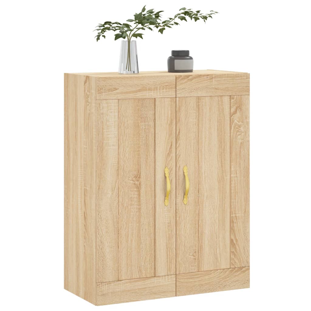 Wandkast 69,5x34x90 cm bewerkt hout sonoma eikenkleurig is nu te koop bij PeponiXL, paradijselijk wonen!