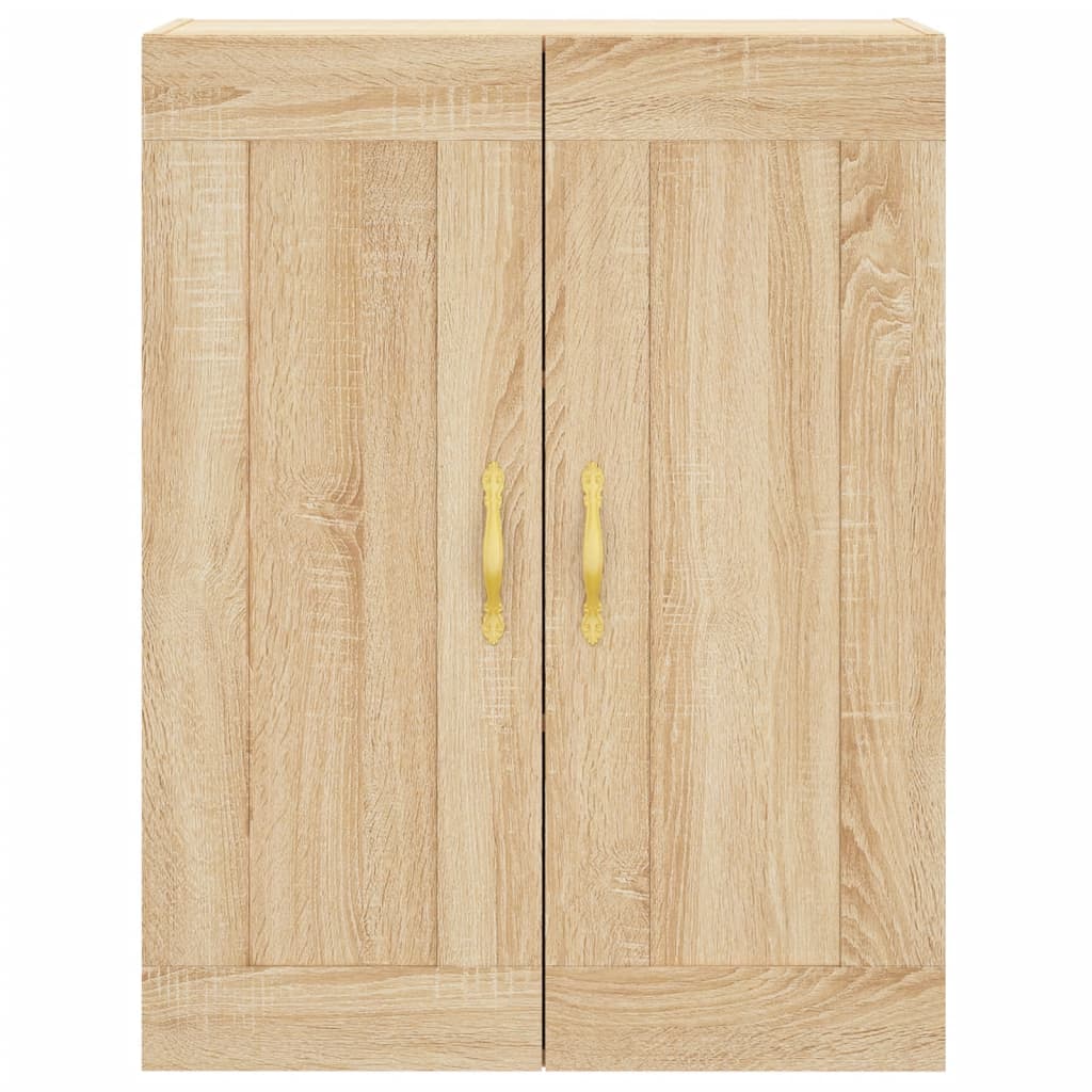Wandkast 69,5x34x90 cm bewerkt hout sonoma eikenkleurig is nu te koop bij PeponiXL, paradijselijk wonen!