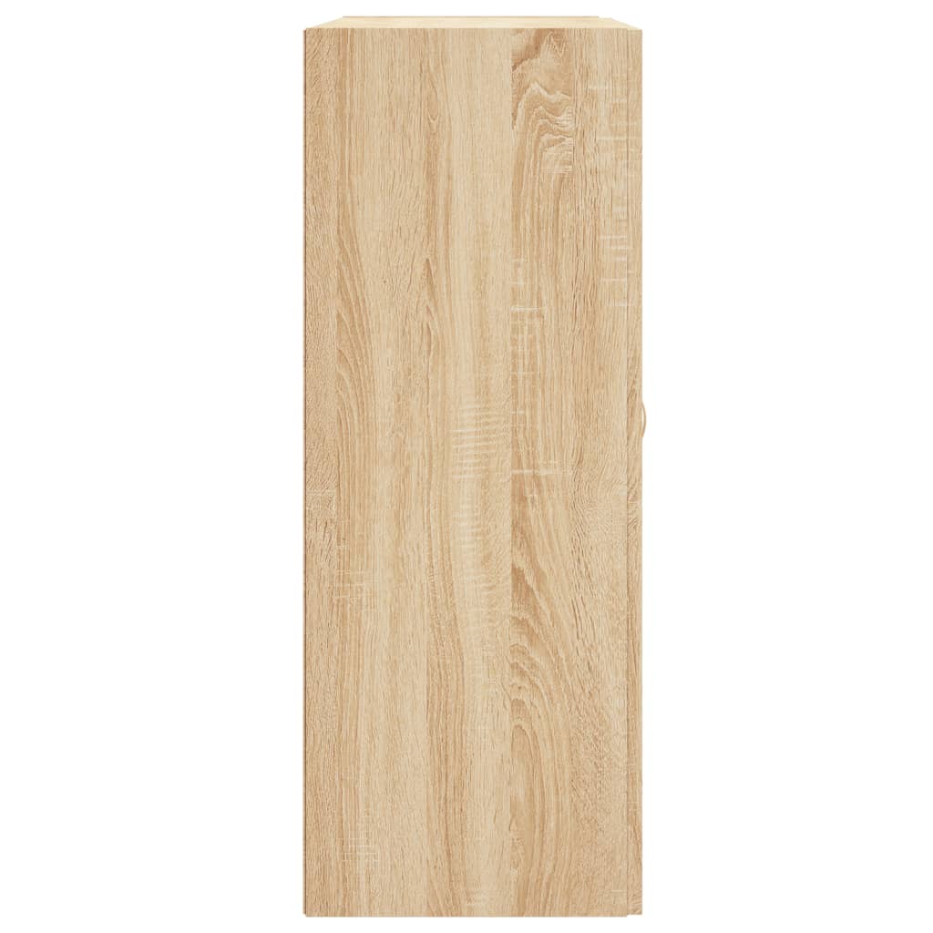 Wandkast 69,5x34x90 cm bewerkt hout sonoma eikenkleurig is nu te koop bij PeponiXL, paradijselijk wonen!