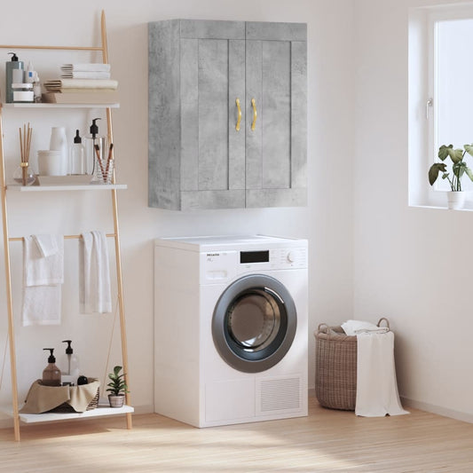 Wandkast 69,5x34x90 cm bewerkt hout betongrijs is nu te koop bij PeponiXL, paradijselijk wonen!