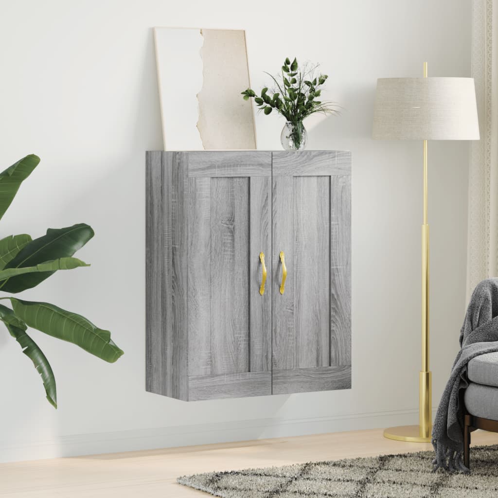 Wandkast 69,5x34x90 cm bewerkt hout grijs sonoma eikenkleurig is nu te koop bij PeponiXL, paradijselijk wonen!