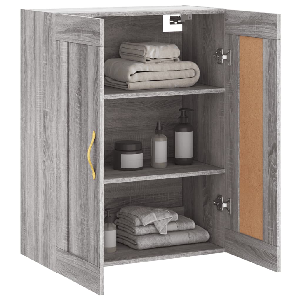Wandkast 69,5x34x90 cm bewerkt hout grijs sonoma eikenkleurig is nu te koop bij PeponiXL, paradijselijk wonen!