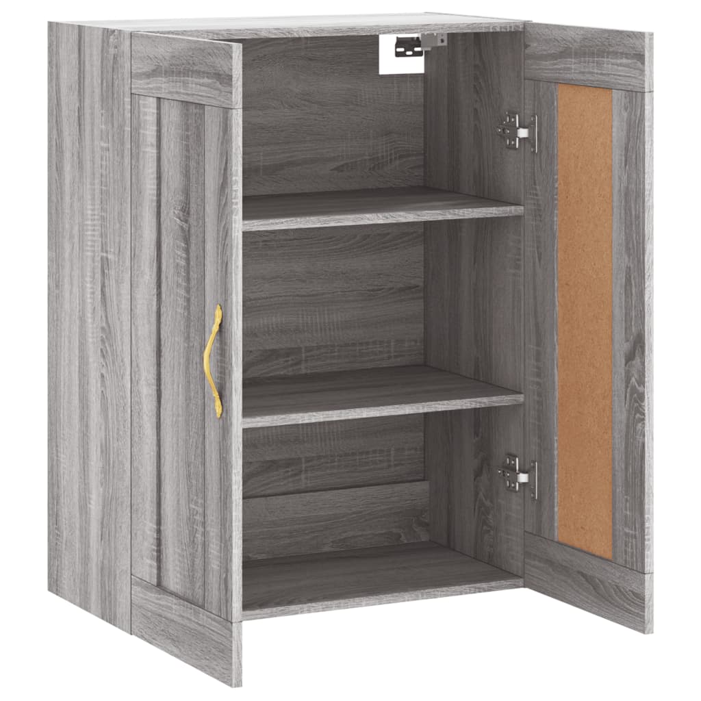 Wandkast 69,5x34x90 cm bewerkt hout grijs sonoma eikenkleurig is nu te koop bij PeponiXL, paradijselijk wonen!