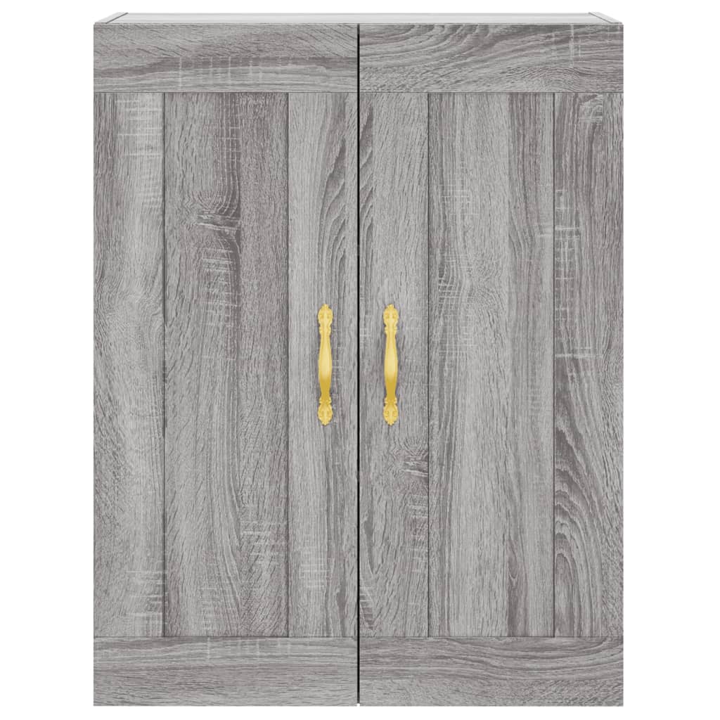 Wandkast 69,5x34x90 cm bewerkt hout grijs sonoma eikenkleurig is nu te koop bij PeponiXL, paradijselijk wonen!