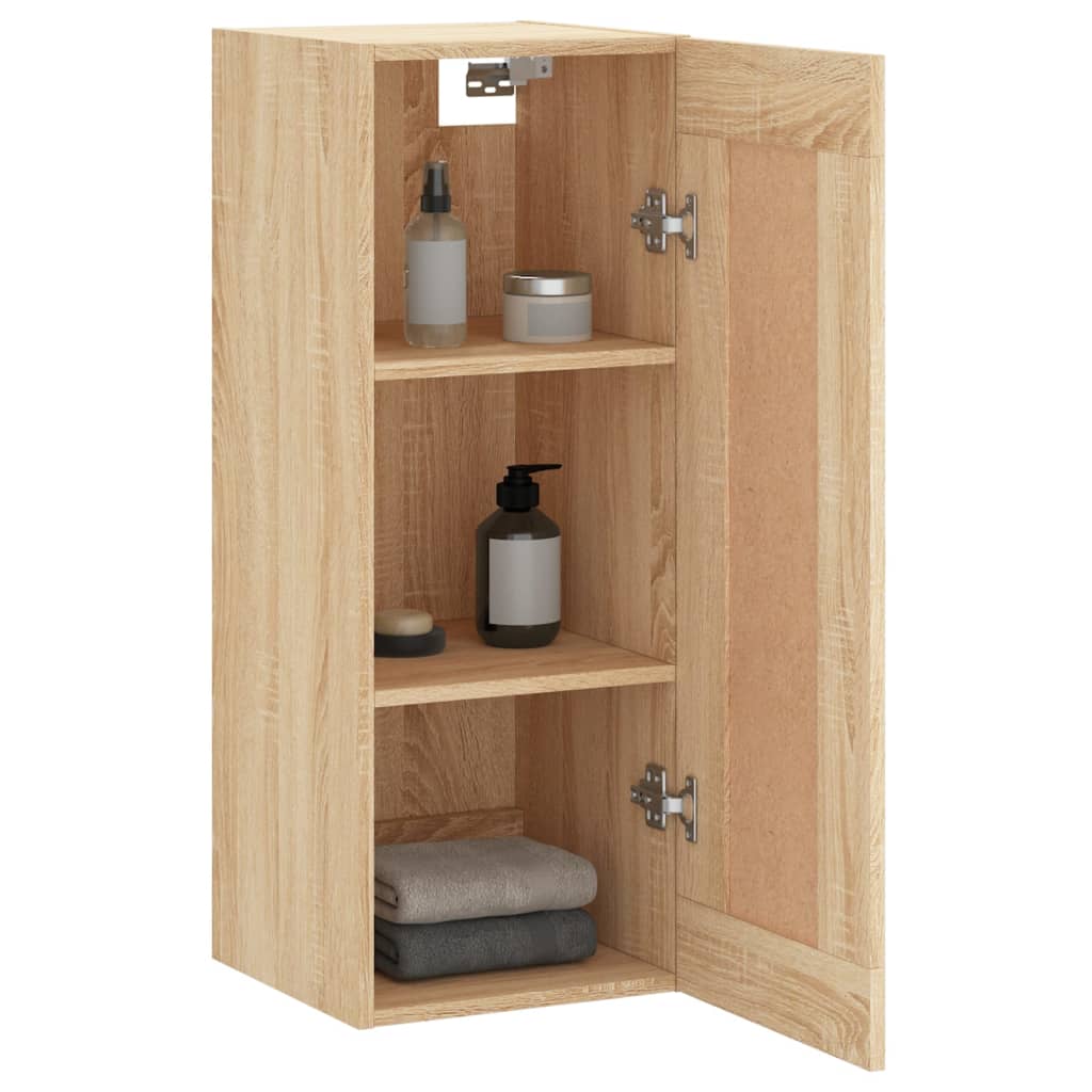 Wandkast 34,5x34x90 cm bewerkt hout sonoma eikenkleurig is nu te koop bij PeponiXL, paradijselijk wonen!