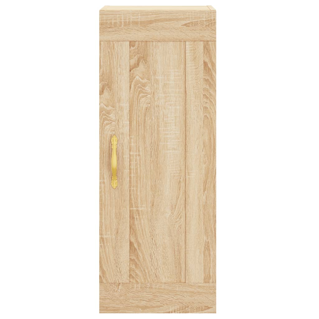 Wandkast 34,5x34x90 cm bewerkt hout sonoma eikenkleurig is nu te koop bij PeponiXL, paradijselijk wonen!