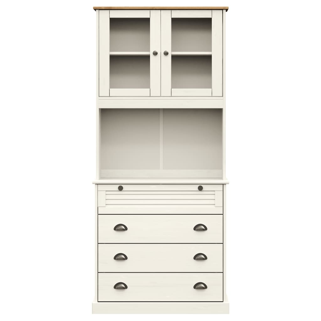 Hoge kast VIGO 80x40x176 cm massief grenenhout wit is nu te koop bij PeponiXL, paradijselijk wonen!