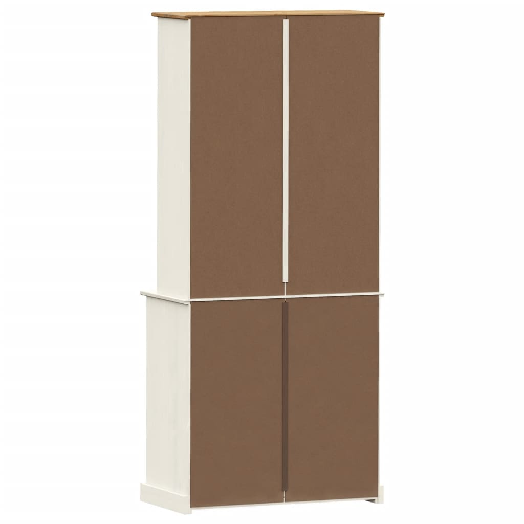 Hoge kast VIGO 80x40x176 cm massief grenenhout wit is nu te koop bij PeponiXL, paradijselijk wonen!