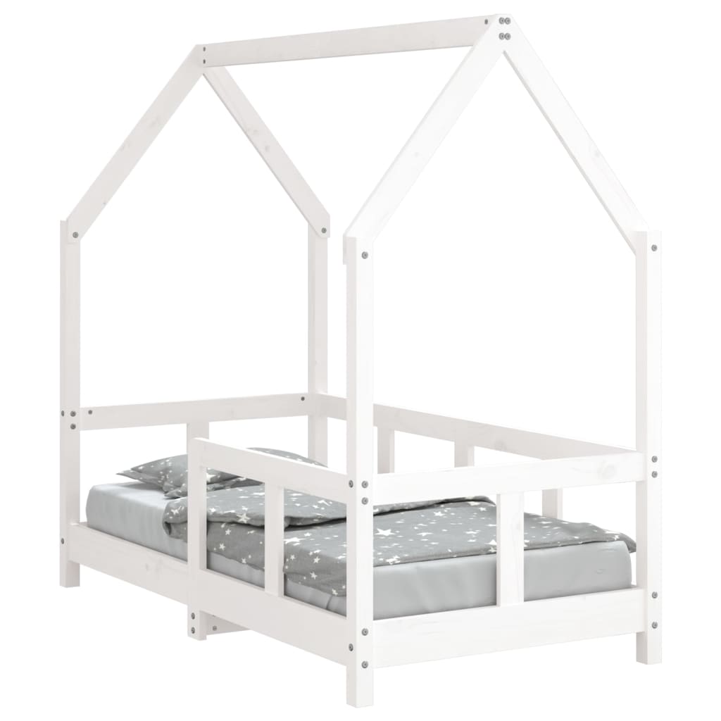 Kinderbedframe 70x140 cm massief grenenhout wit is nu te koop bij PeponiXL, paradijselijk wonen!