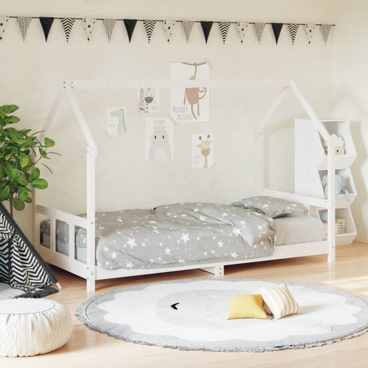 Kinderbedframe 90x190 cm massief grenenhout wit is nu te koop bij PeponiXL, paradijselijk wonen!