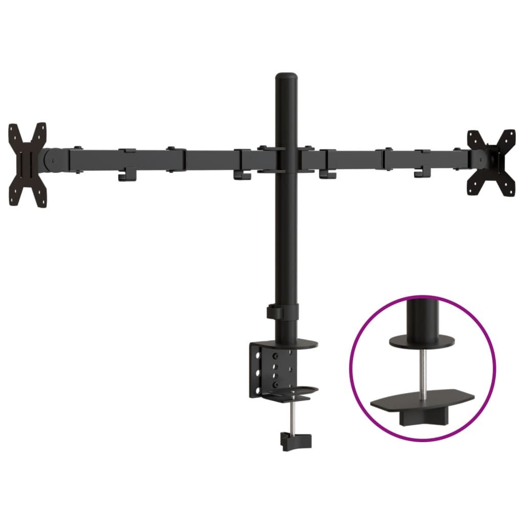 Monitorstandaard dubbel VESA 75/100 mm staal zwart is nu te koop bij PeponiXL, paradijselijk wonen!