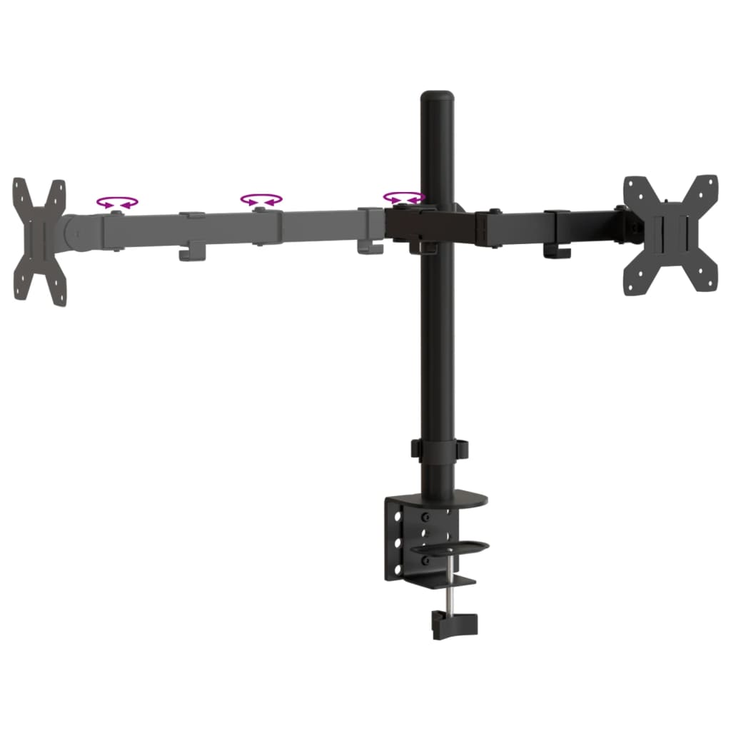 Monitorstandaard dubbel VESA 75/100 mm staal zwart is nu te koop bij PeponiXL, paradijselijk wonen!