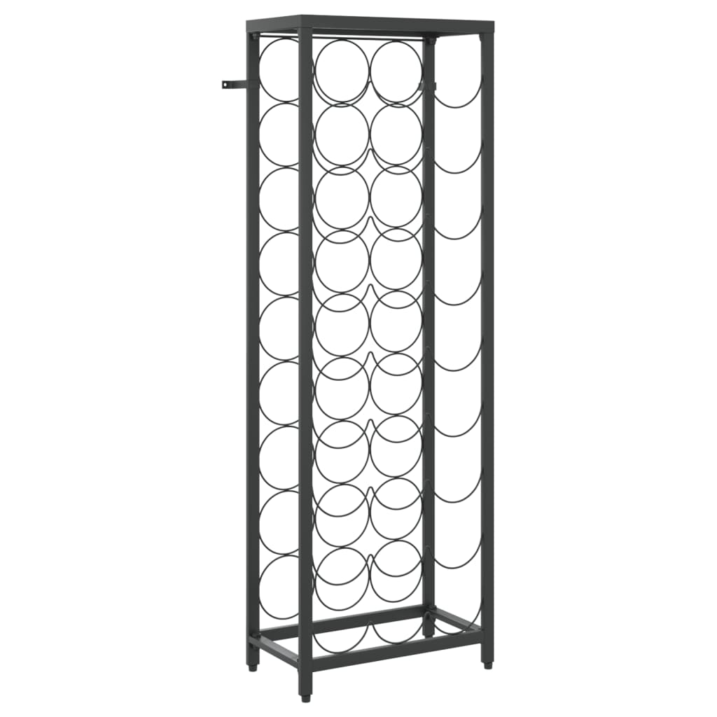 Wijnrek voor 27 flessen 34x18x100 cm smeedijzer zwart is nu te koop bij PeponiXL, paradijselijk wonen!