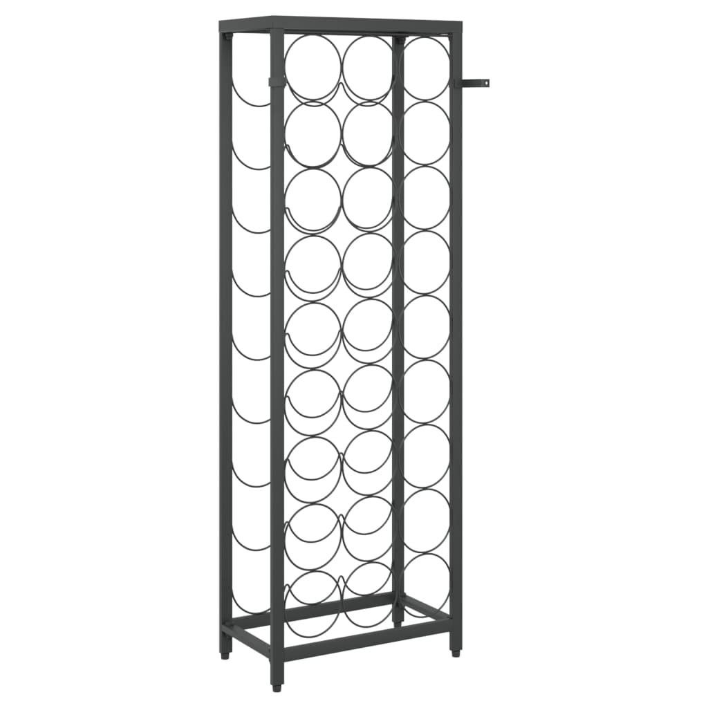 Wijnrek voor 27 flessen 34x18x100 cm smeedijzer zwart is nu te koop bij PeponiXL, paradijselijk wonen!