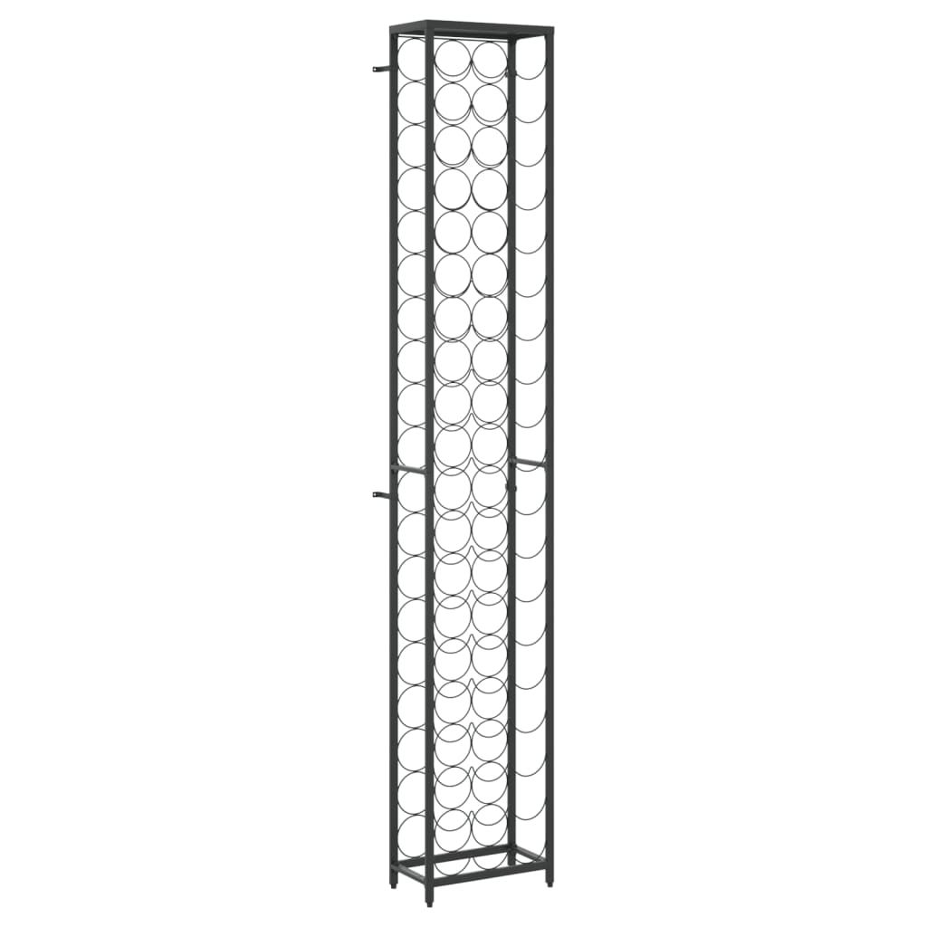 Wijnrek voor 57 flessen 34x18x200 cm smeedijzer zwart is nu te koop bij PeponiXL, paradijselijk wonen!