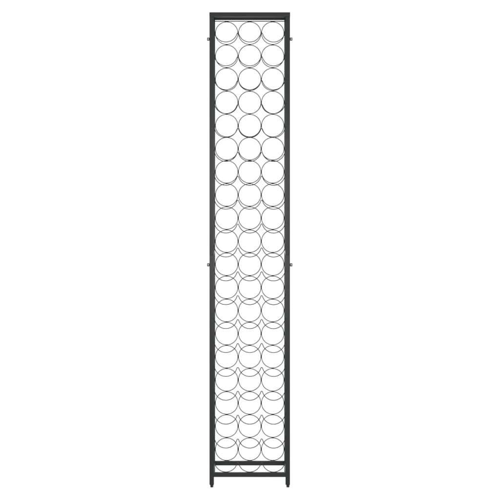 Wijnrek voor 57 flessen 34x18x200 cm smeedijzer zwart is nu te koop bij PeponiXL, paradijselijk wonen!