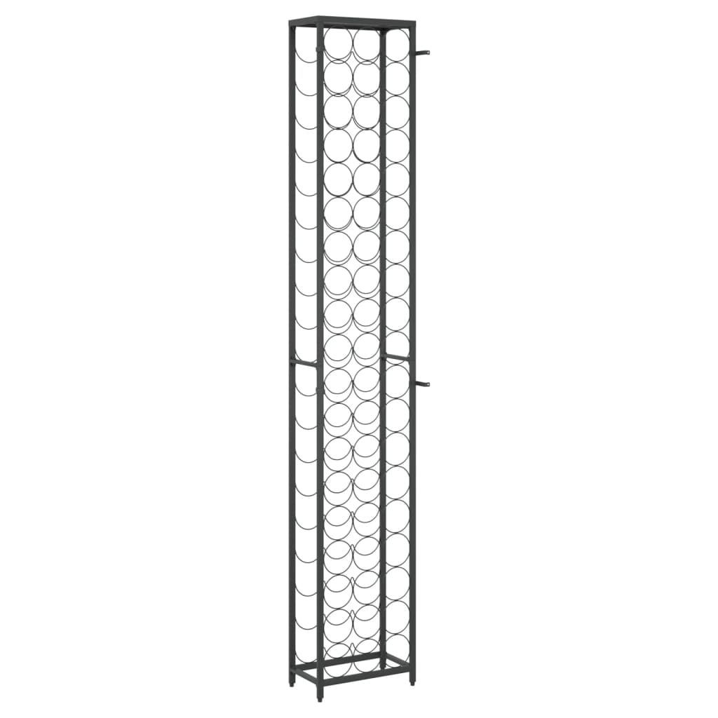 Wijnrek voor 57 flessen 34x18x200 cm smeedijzer zwart is nu te koop bij PeponiXL, paradijselijk wonen!