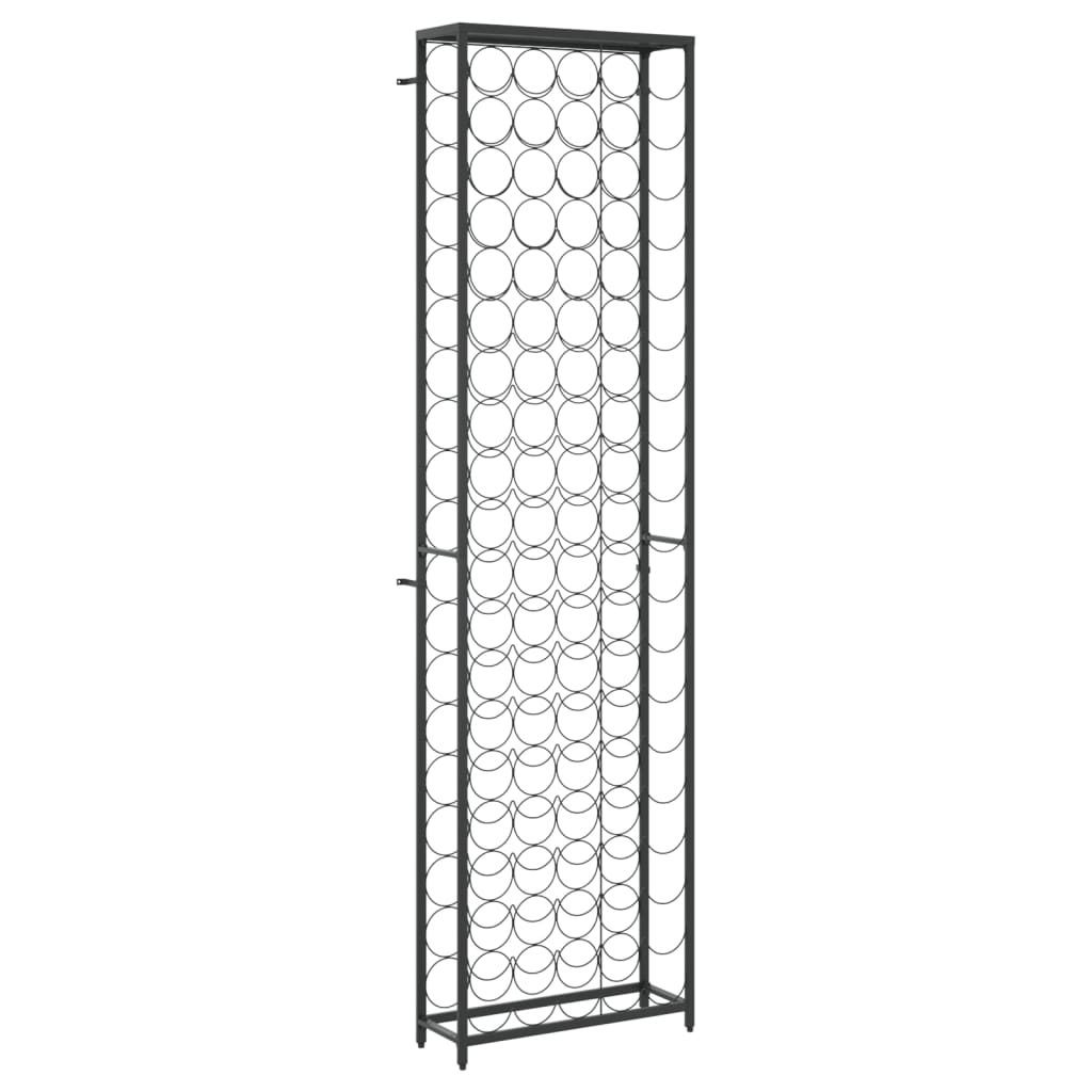 Wijnrek voor 95 flessen 54x18x200 cm smeedijzer zwart is nu te koop bij PeponiXL, paradijselijk wonen!