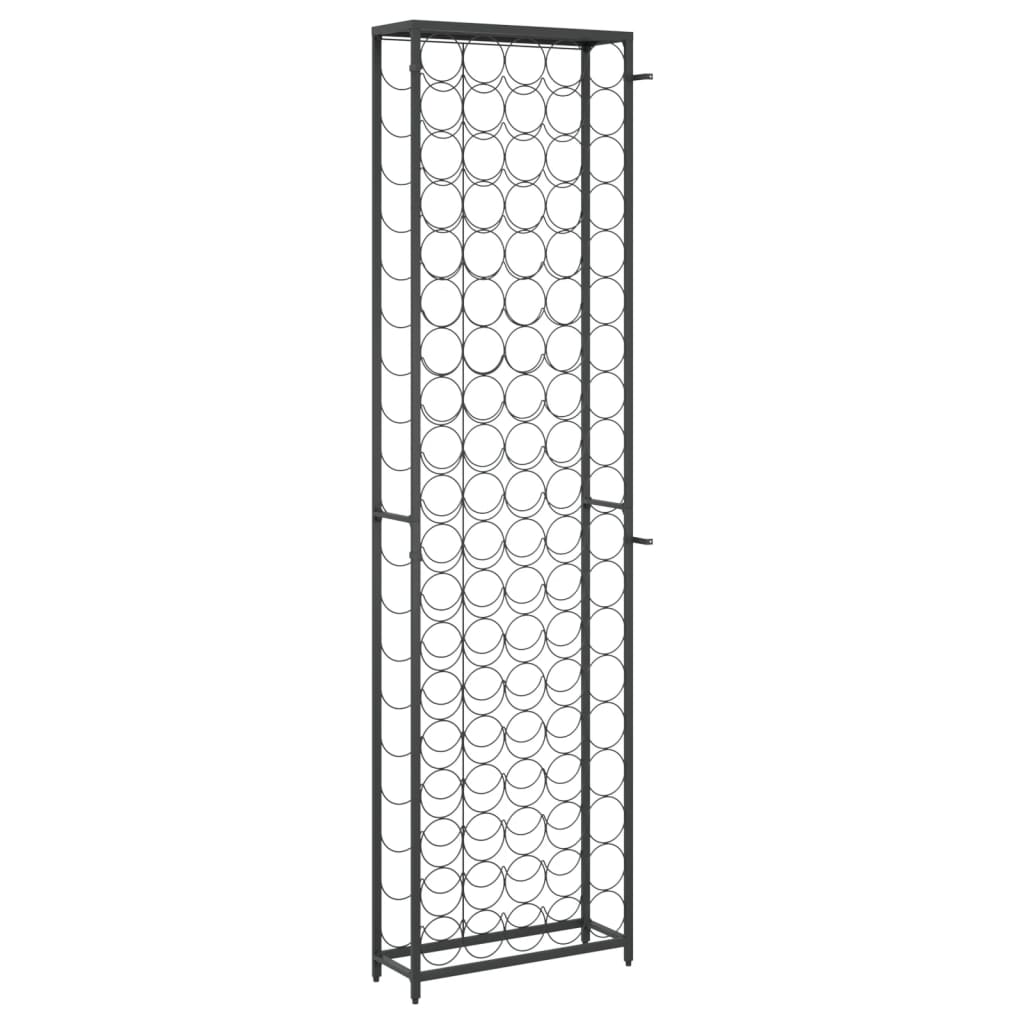Wijnrek voor 95 flessen 54x18x200 cm smeedijzer zwart is nu te koop bij PeponiXL, paradijselijk wonen!