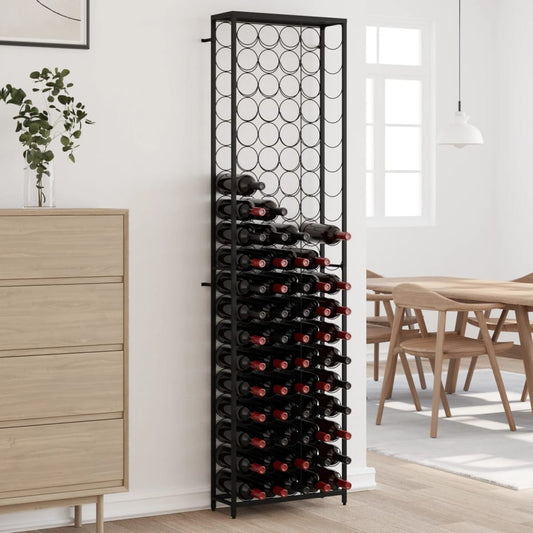 Wijnrek voor 95 flessen 54x18x200 cm smeedijzer zwart is nu te koop bij PeponiXL, paradijselijk wonen!